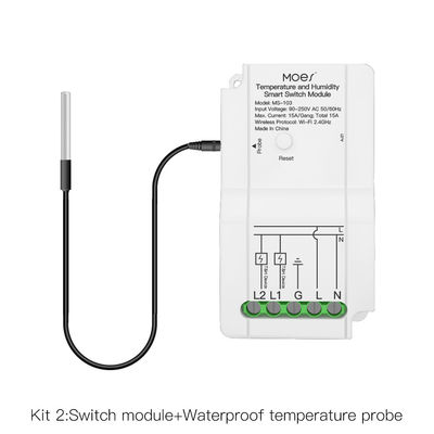 Temperatura de Wifi e módulo de interruptor esperto 15a da umidade 240v