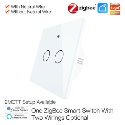 Interruptor da luz do controle da voz do interruptor da luz da parede de Zigbee Wifi Smart