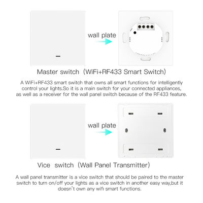1 2 3 interruptor de tecla leve esperto de 4 grupos com interruptor da luz de controle remoto remoto da parede da casa de Tuya