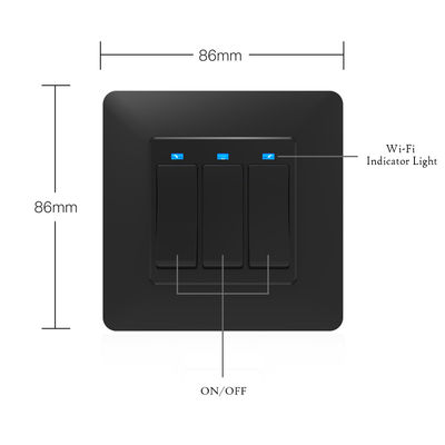 Do interruptor esperto da parede de Wifi do App da UE Reino Unido Standard Life interruptor da luz branco de Wifi da maneira do grupo 2 do preto 3