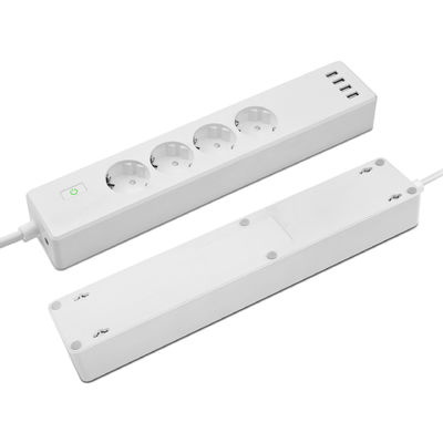 Controle da voz de USB Tuya da tomada 4 do soquete da UE Smart Wifi da tira 4 do poder com Alexa Google Home