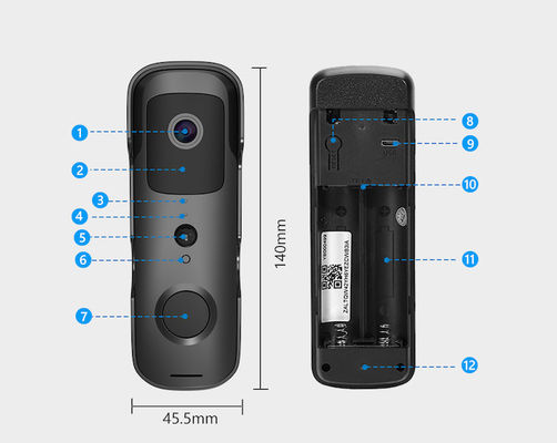 câmera da campainha da segurança de 2.4G Smart Hd Wifi com áudio em dois sentidos da visão noturna do carrilhão